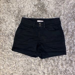 Black Midi Low Rise Shorts